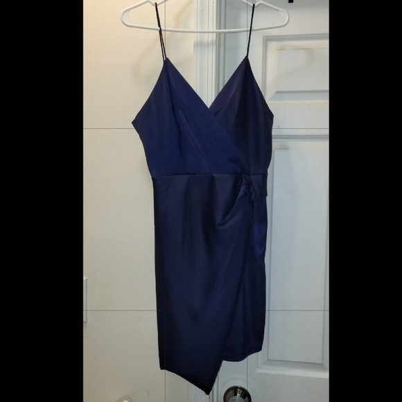 NWT! Blue Cocktail Strapless Dress - Picture 1 of 2